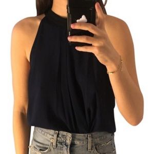 Halter High Neck Blouse with Back Tie